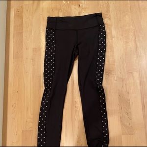 Black with white dots on the sides with pockets